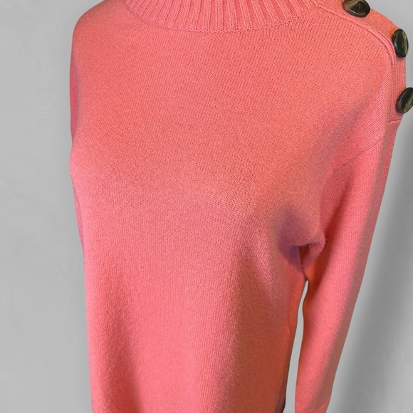 By Anthropologie ‘Margarita’ Button-Up Shoulder Tunic Sweater in Pink Sz XS - Picture 12 of 13